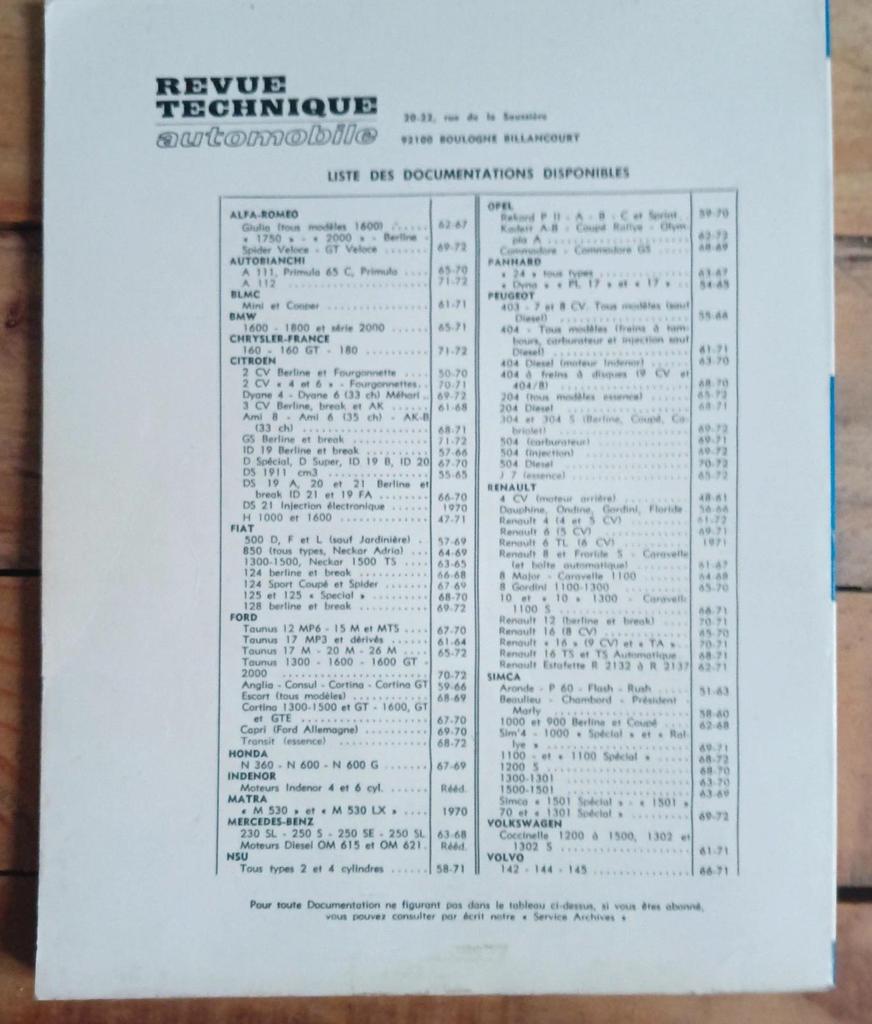 Revue technique Citroen 3cv