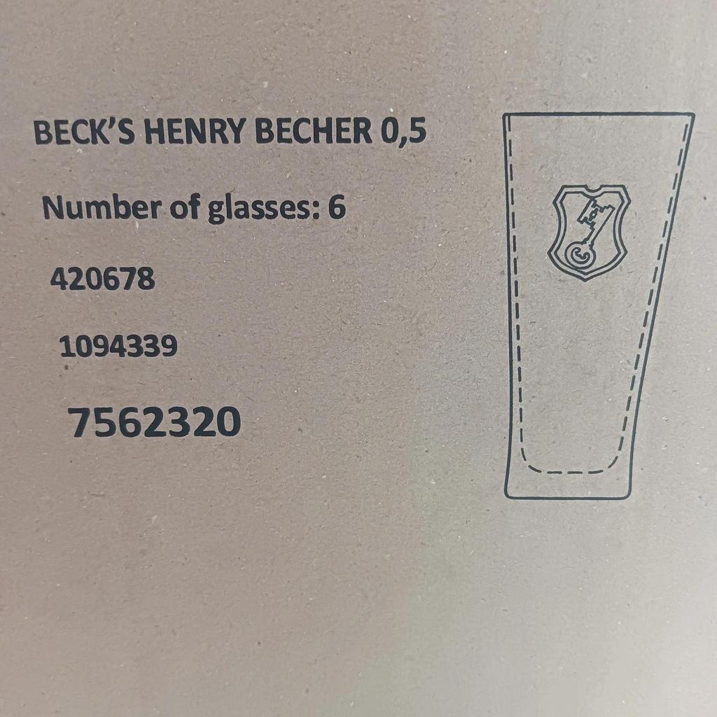 Lot de 6 très jolis verres à bière publicitaire de 0,5l