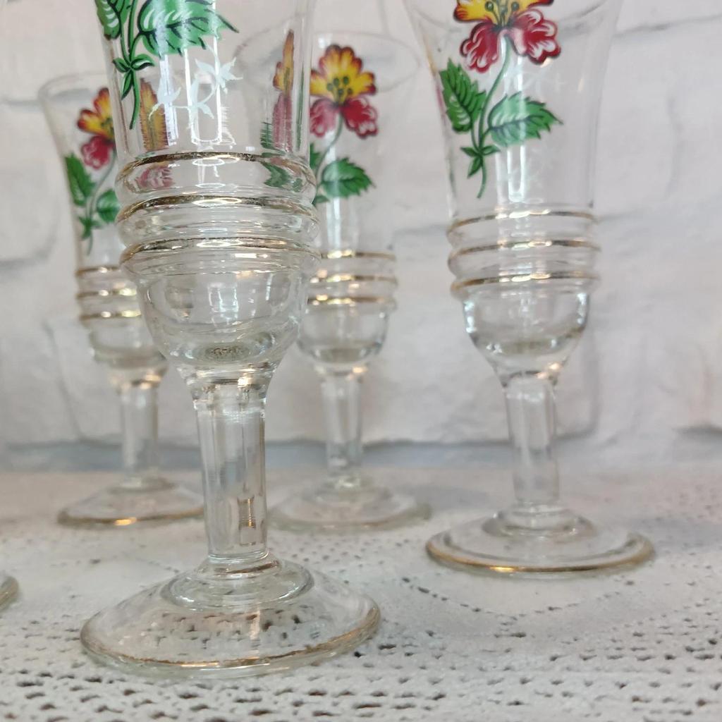 Lot de 6 verres à liqueur vintage