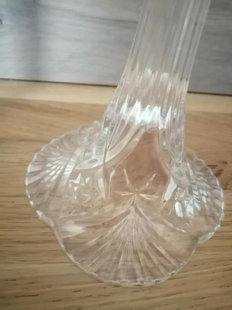 Ancienne paire de bougeoirs cristal d'arques modèle Vincennes