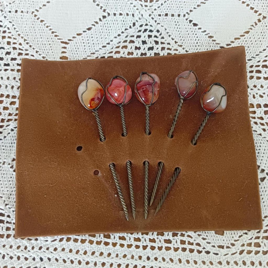 Lot de 5 très jolis pics à cocktails vintage