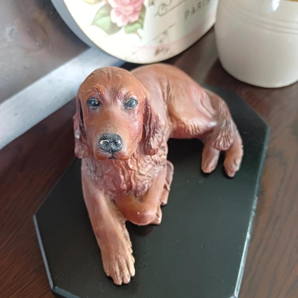 Statue chien Setter Irlandais Sandicast vintage