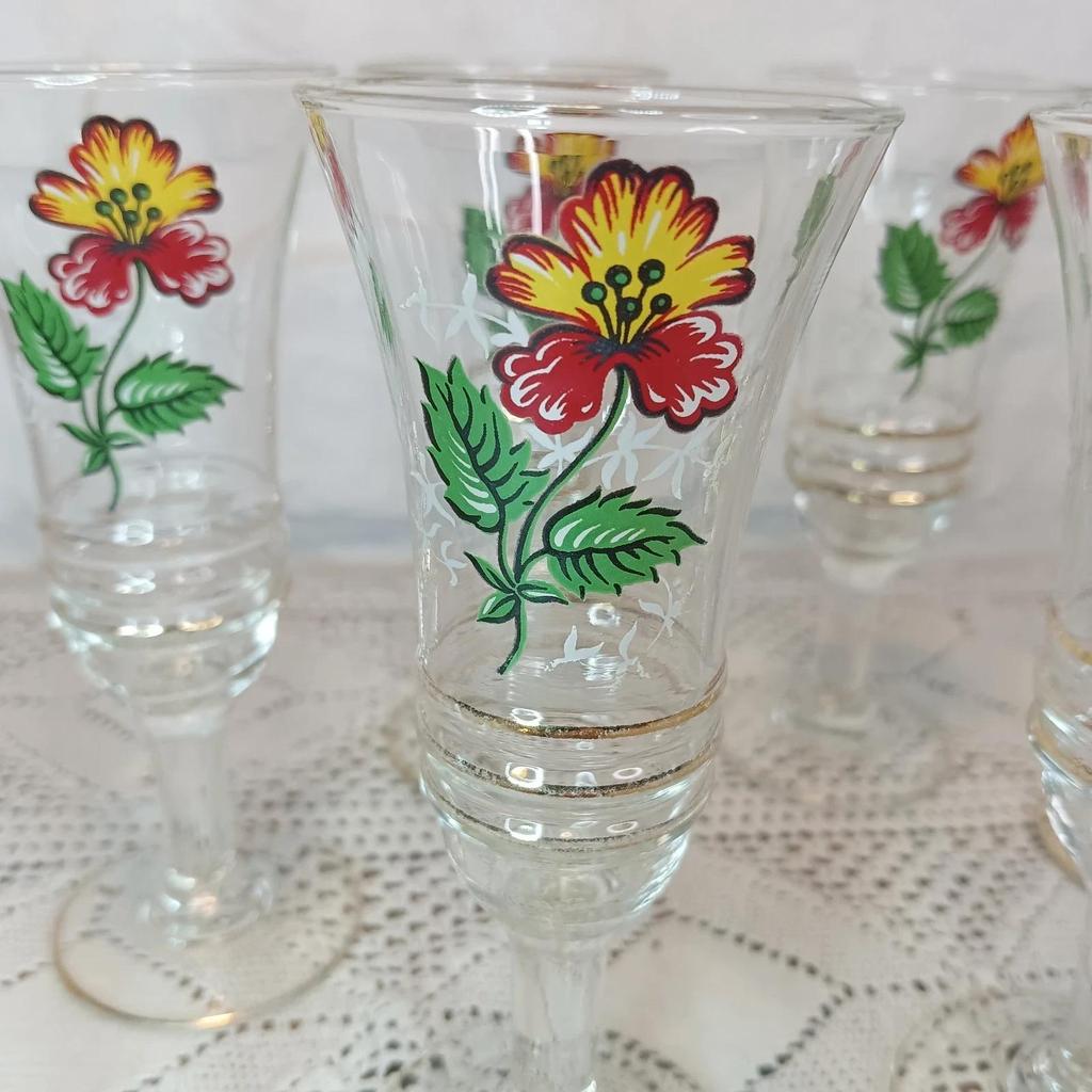 Lot de 6 verres à liqueur vintage