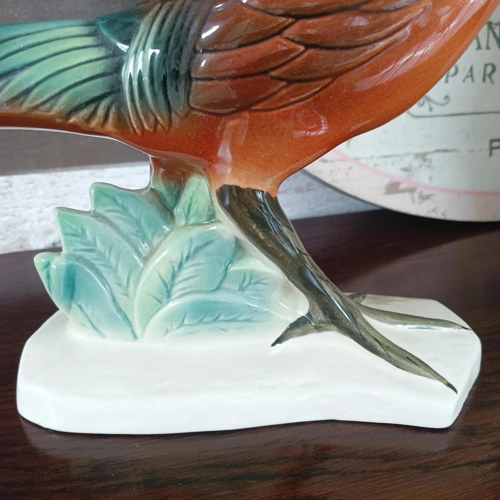 Très joli faisan Art Déco en céramique signé Gf