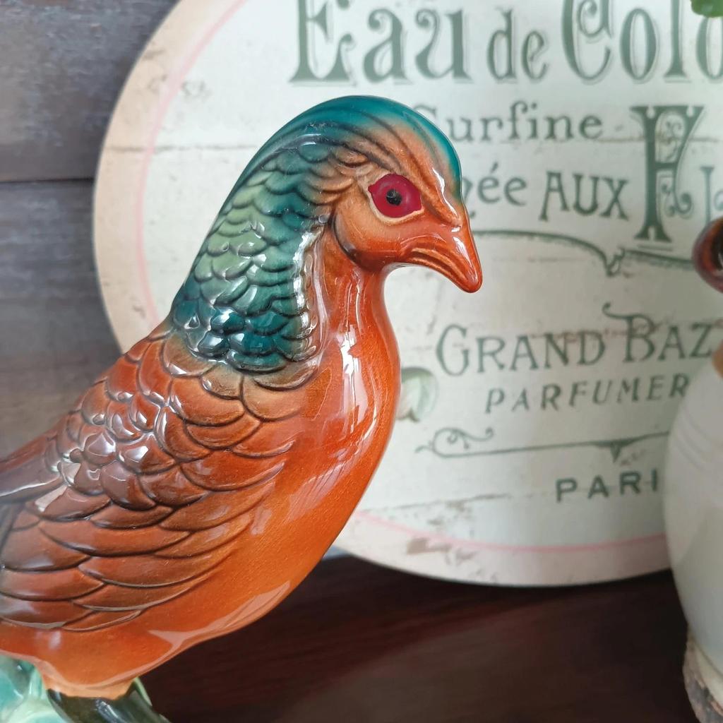 Très joli faisan Art Déco en céramique signé Gf