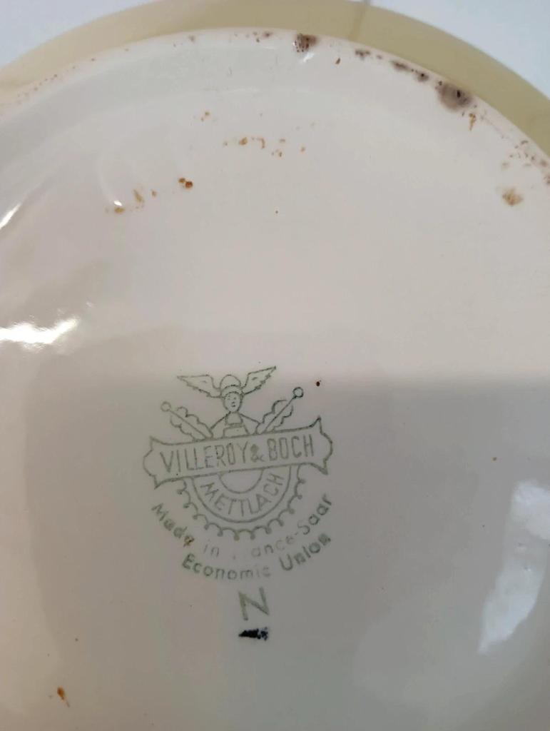 Très jolie ancienne théière Villeroy et Boch jaune et blanche