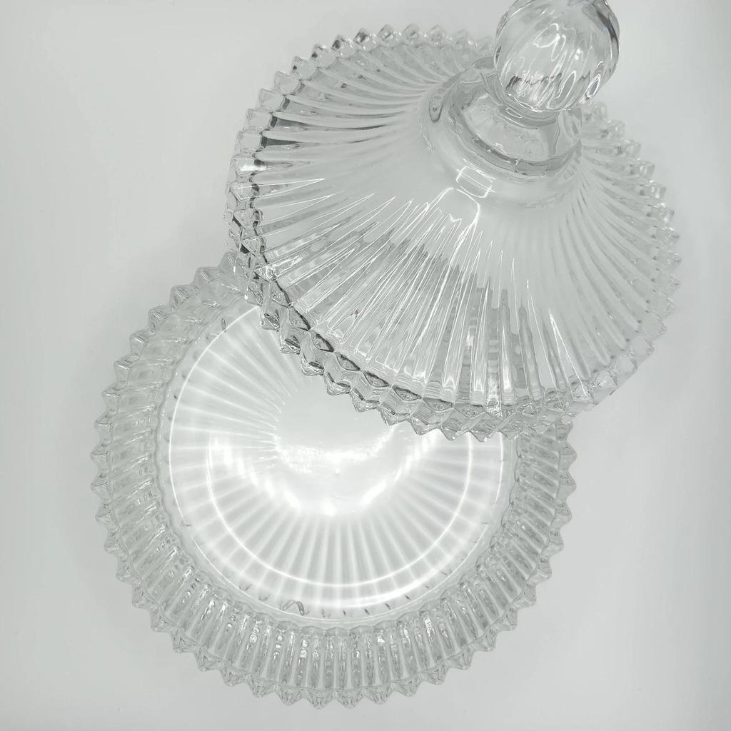 Très jolie grande bonbonnière vintage en verre