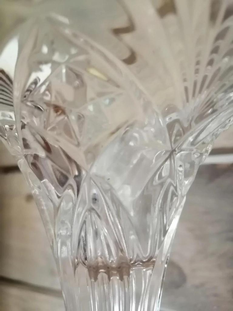 Ancienne paire de bougeoirs cristal d'arques modèle Vincennes
