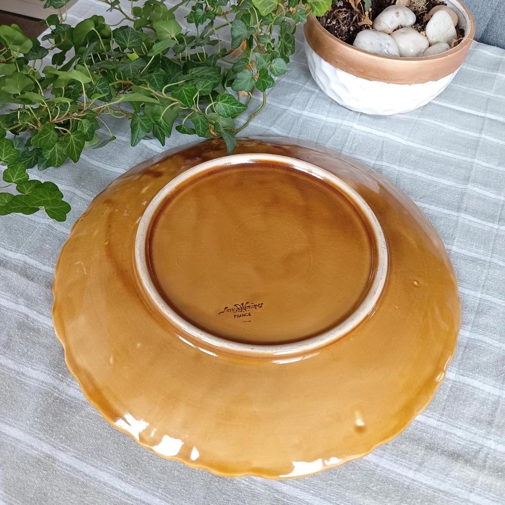 Très joli ancien plat ou coupe à fruits Sarreguemines