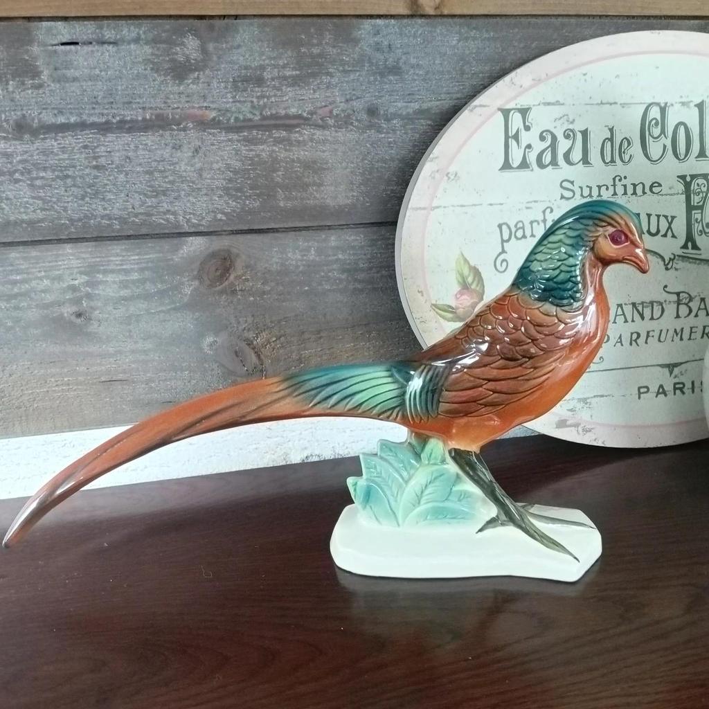 Très joli faisan Art Déco en céramique signé Gf