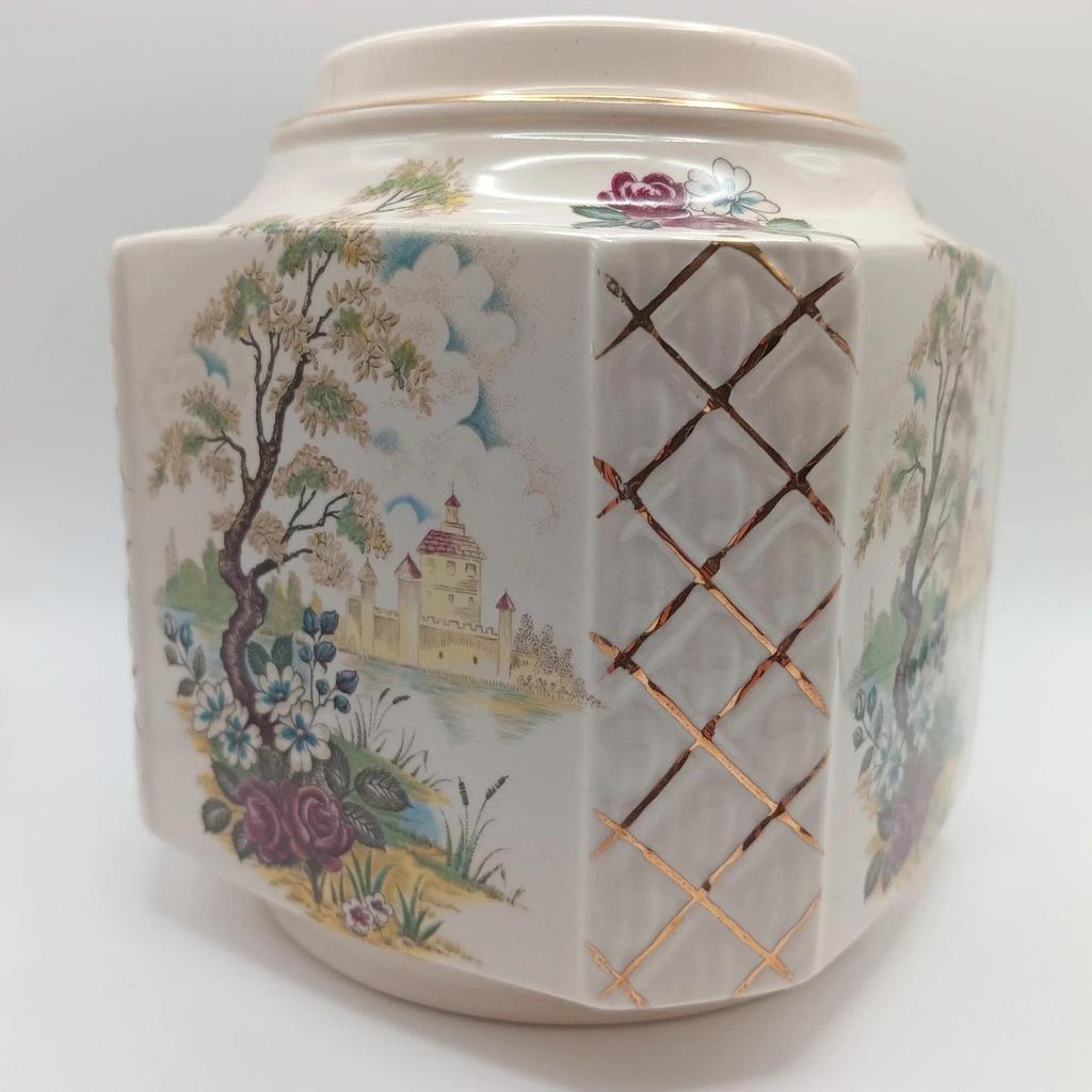 Très jolie boîte à thé vintage Sadler