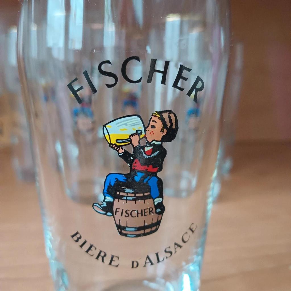 Lot de 6 verres à bière Fischer vintage