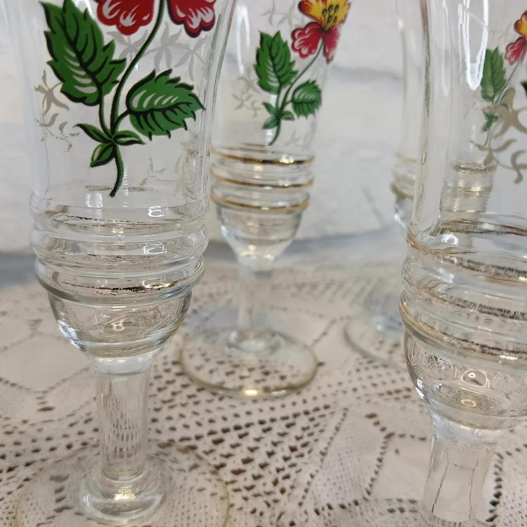 Lot de 6 verres à liqueur vintage