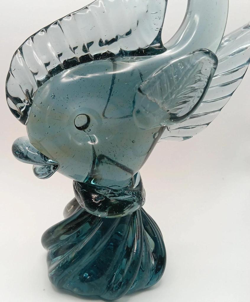 Joli décoration poisson en verre vintage