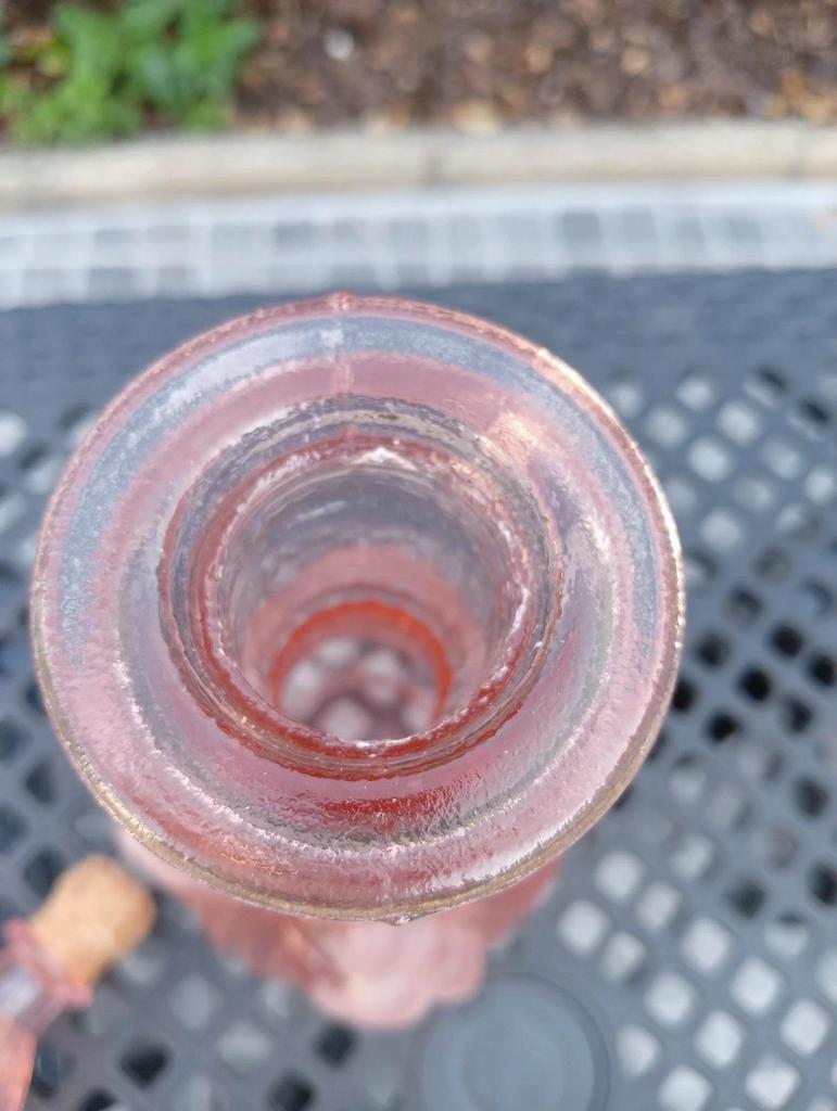 Très jolie ancienne carafe en verre dépoli