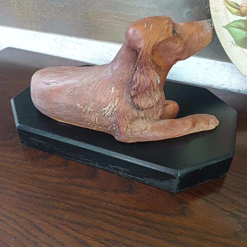 Statue chien Setter Irlandais Sandicast vintage