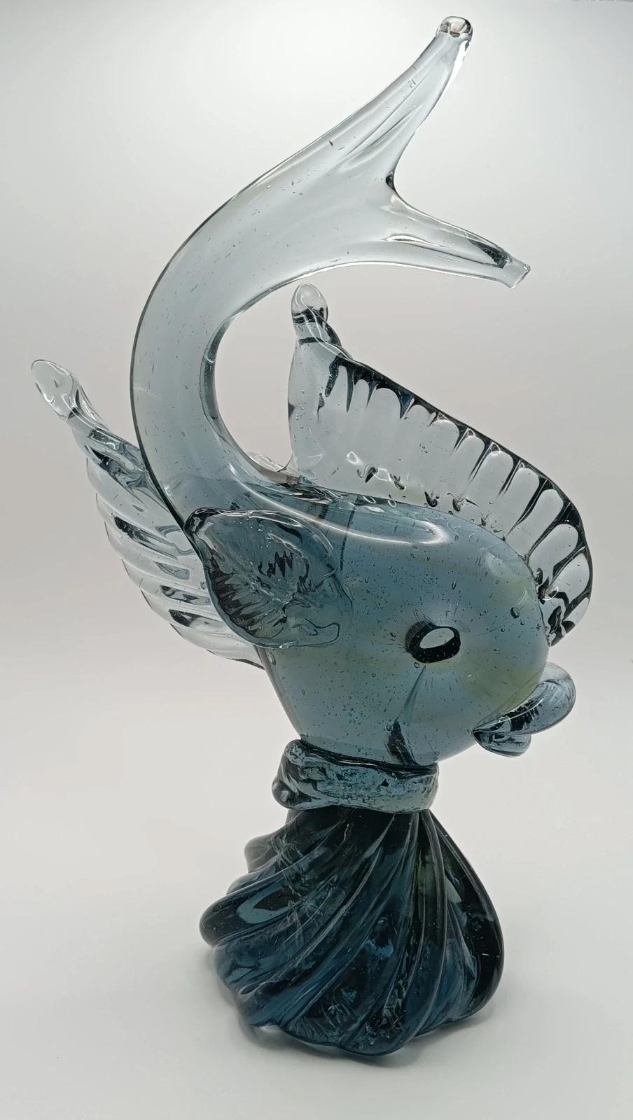 Joli décoration poisson en verre vintage
