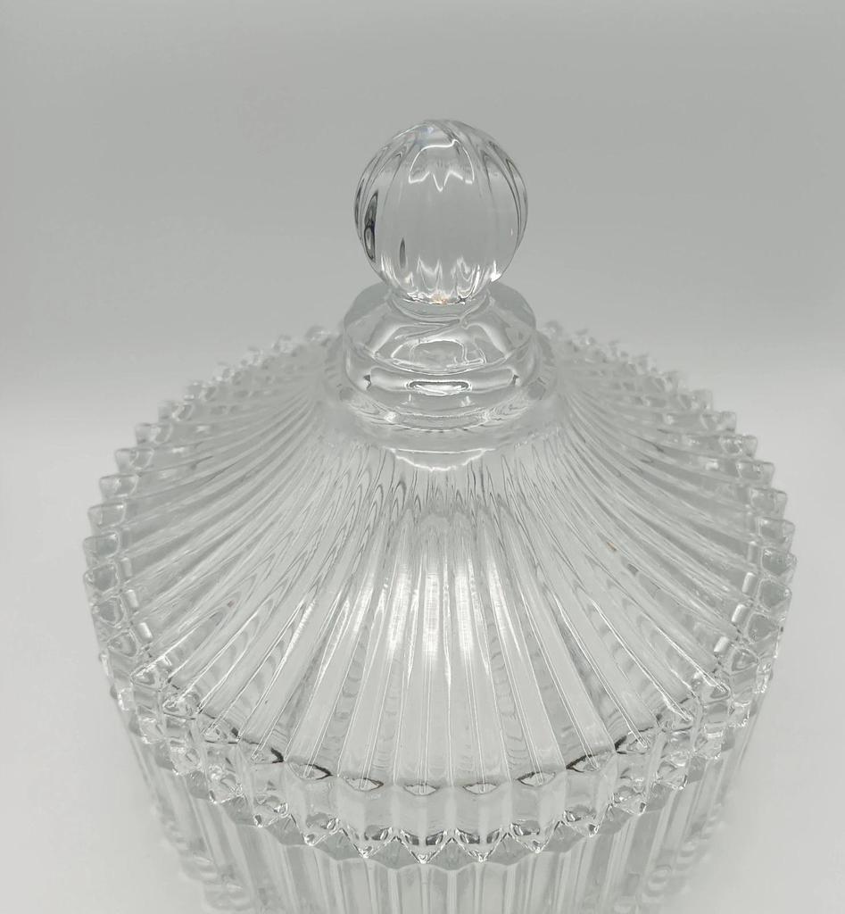 Très jolie grande bonbonnière vintage en verre