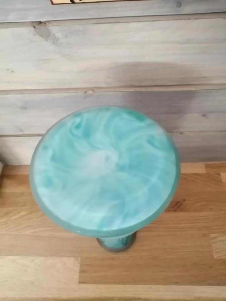 Ancien vase soliflore bleu turquoise