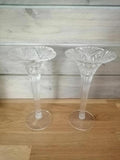 Ancienne paire de bougeoirs cristal d'arques modèle Vincennes