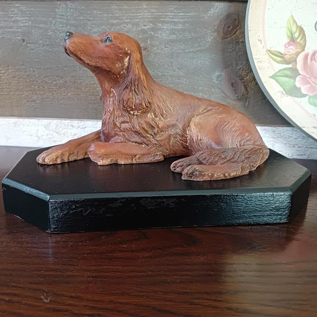 Statue chien Setter Irlandais Sandicast vintage