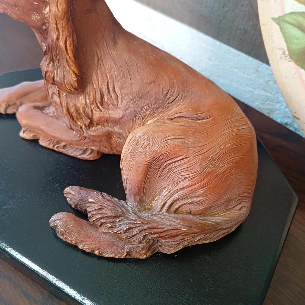 Statue chien Setter Irlandais Sandicast vintage